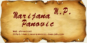 Marijana Panović vizit kartica